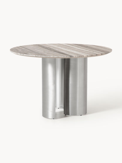 Noam Round Dining Table with Tabletop in Marble, Ø 120 cm