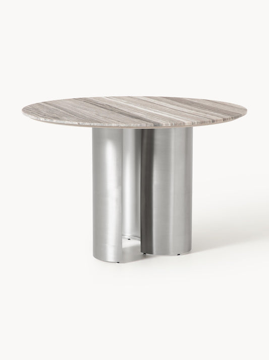 Noam Round Dining Table with Tabletop in Marble, Ø 120 cm