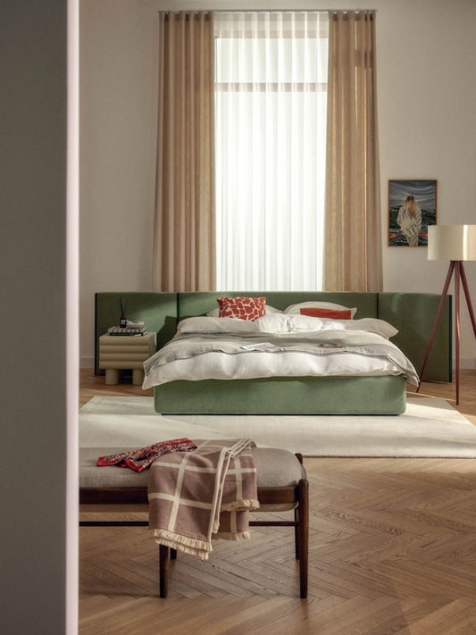 Otis Folding-Headboard Upholstered Bed