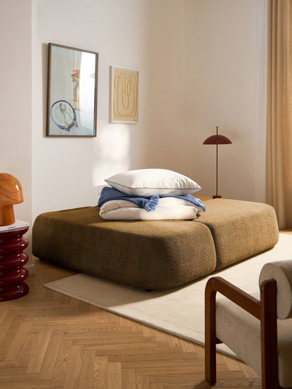 Pao Storage Sofa Bed in Teddy Bouclé