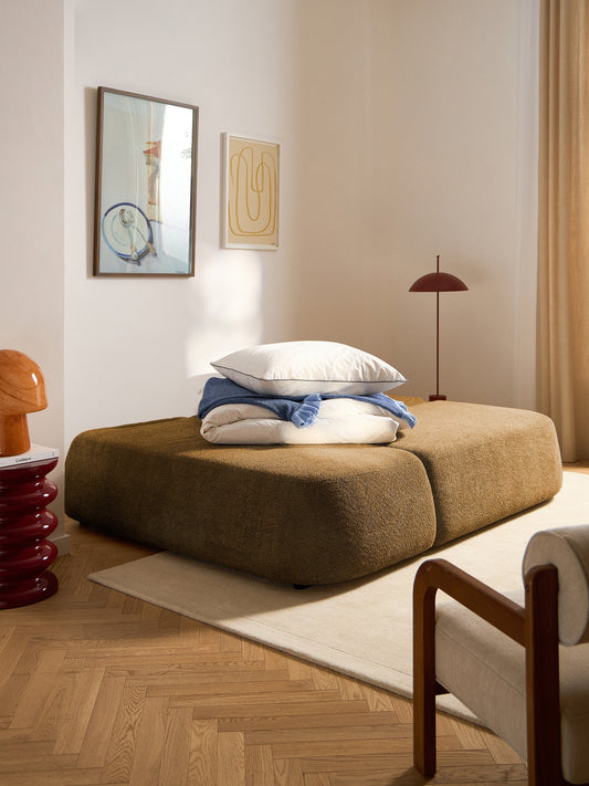 Pao Storage Sofa Bed in Teddy Bouclé