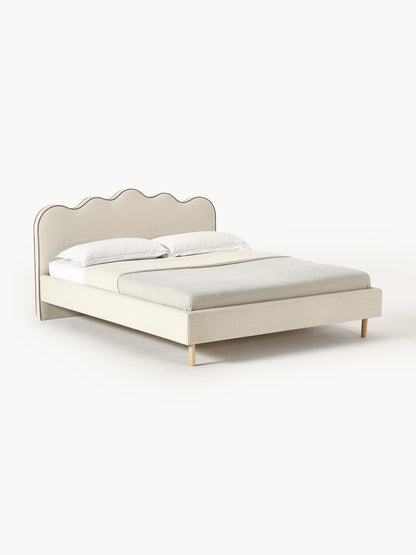 Romy Wavy-Headboard Upholstered Bed