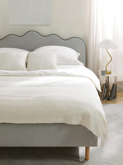 Romy Wavy-Headboard Upholstered Bed