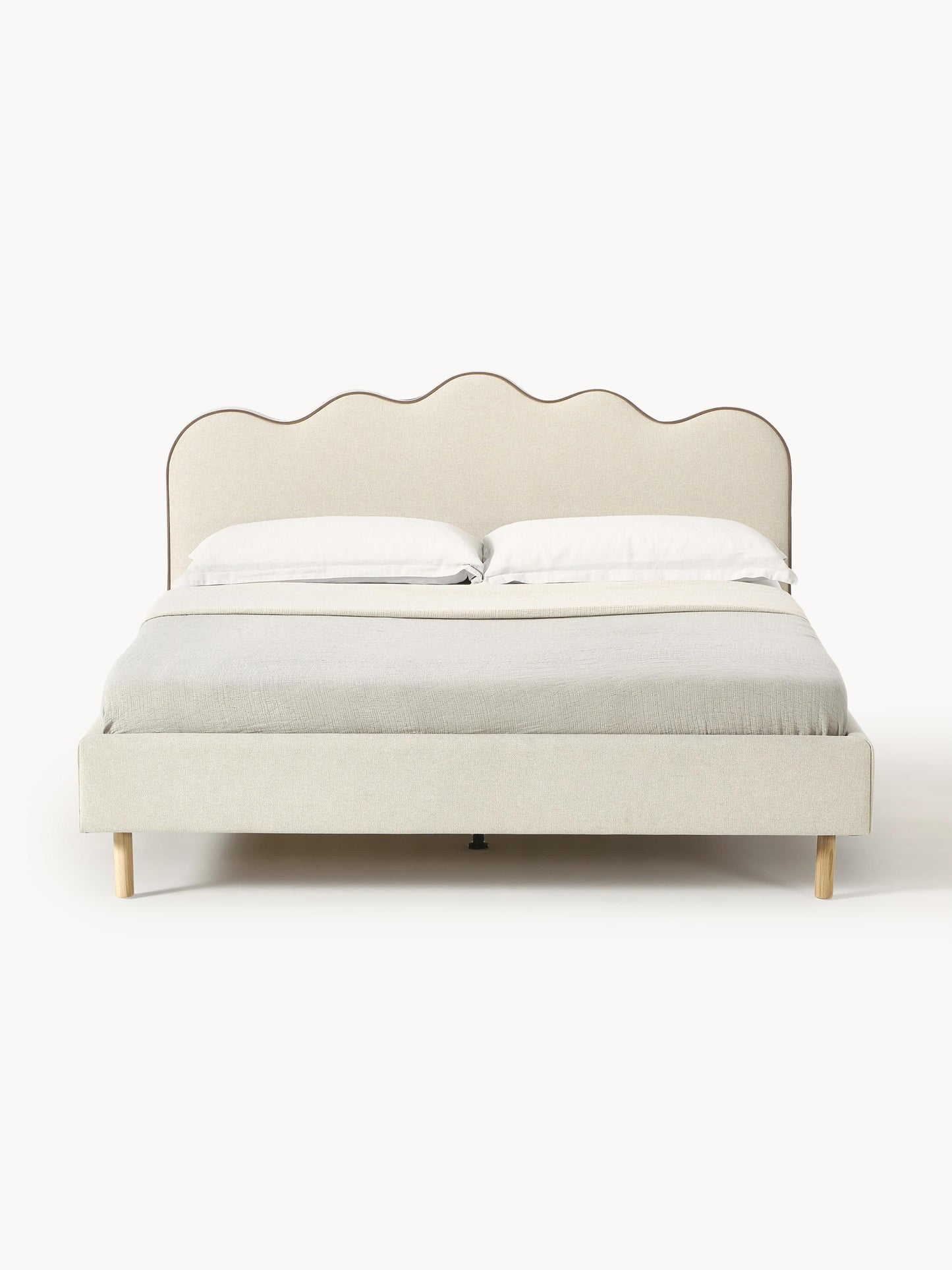 Romy Wavy-Headboard Upholstered Bed