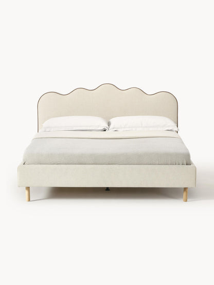 Romy Wavy-Headboard Upholstered Bed
