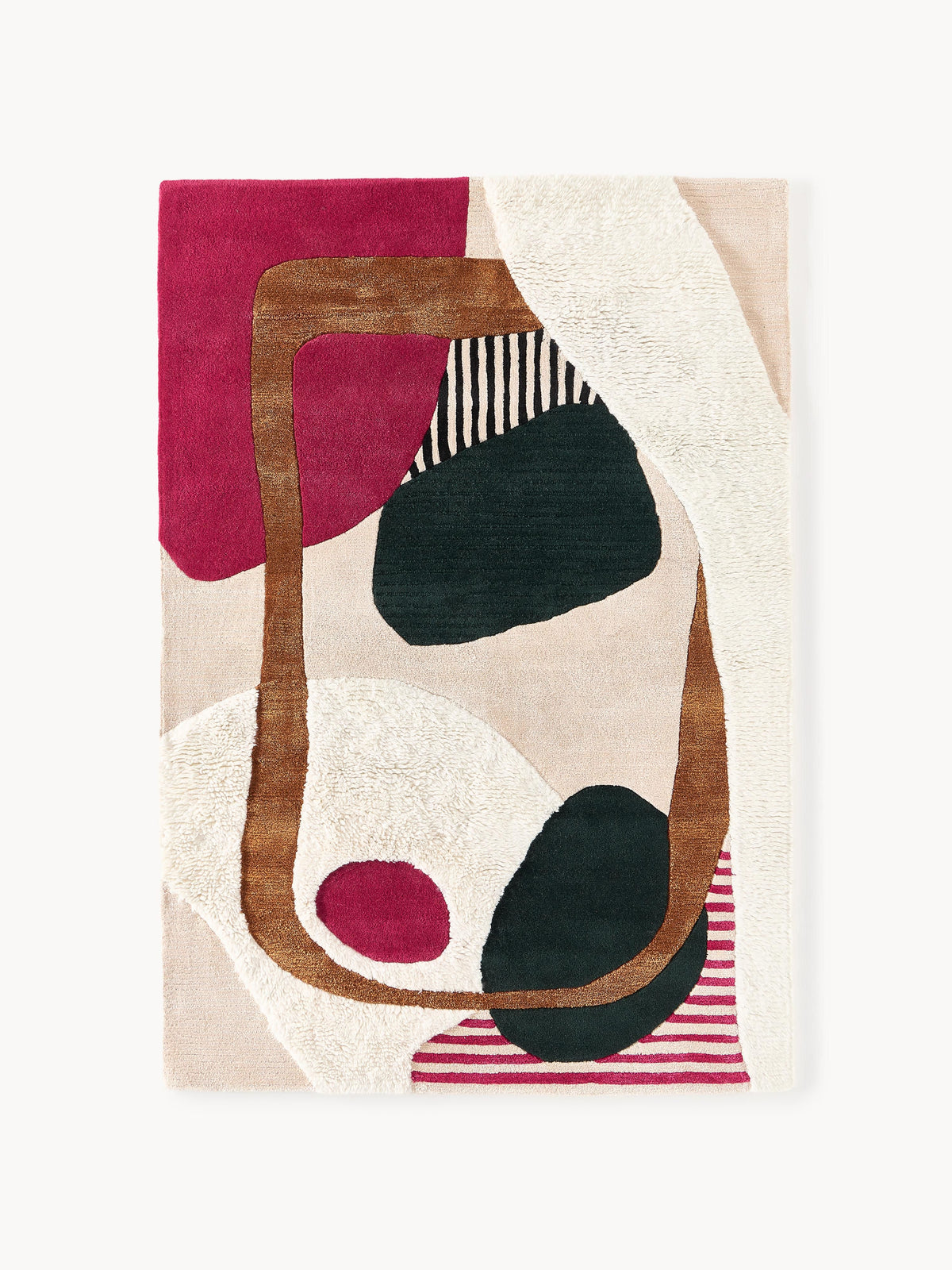 Rosco Wool Rug with High-Low Texture, Hand-Tufted