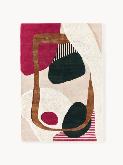 Rosco Wool Rug with High-Low Texture, Hand-Tufted