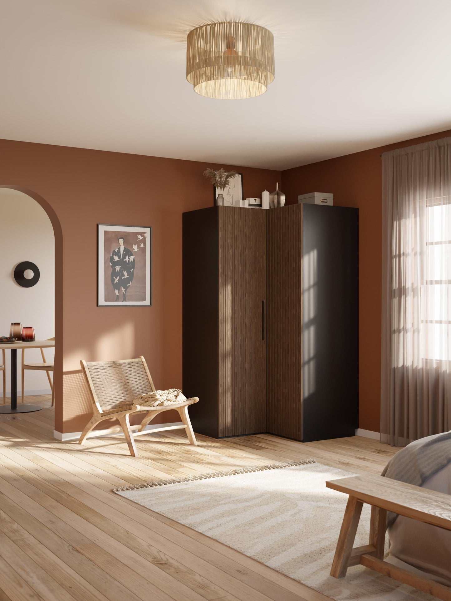 Simone Corner Modular Wardrobe, 115 cm Wide