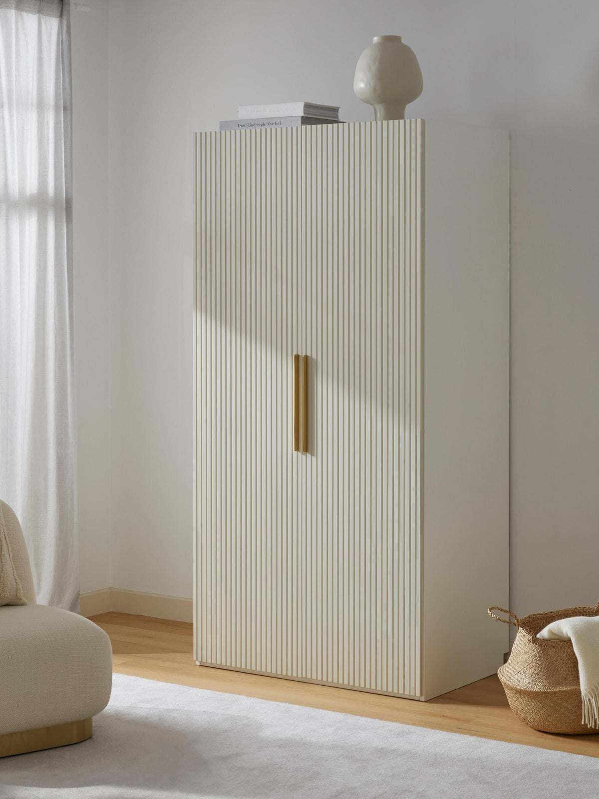 Simone Hinged-Door Modular Wardrobe in Various Sizes, 100 cm Wide