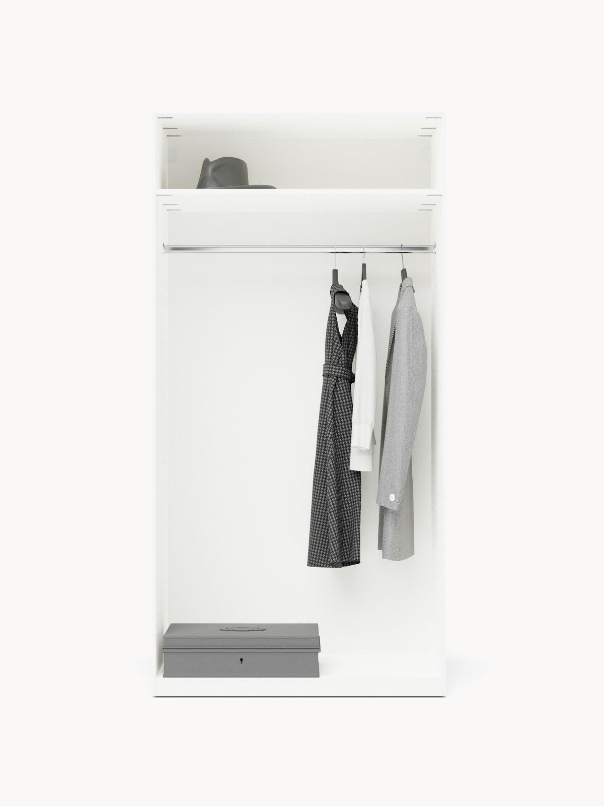 Simone Hinged-Door Modular Wardrobe in Various Sizes, 100 cm Wide
