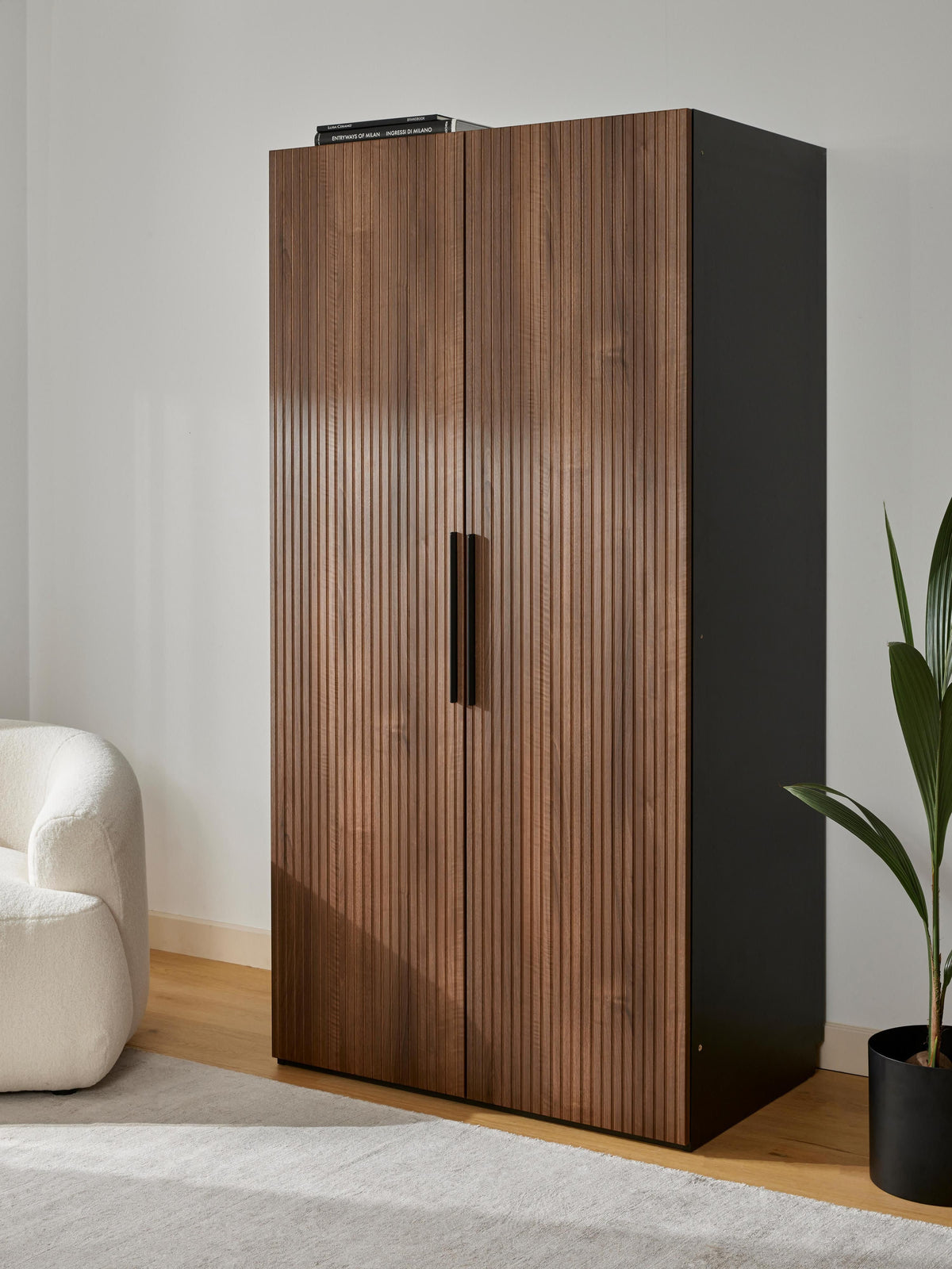 Simone Hinged-Door Modular Wardrobe in Various Sizes, 100 cm Wide