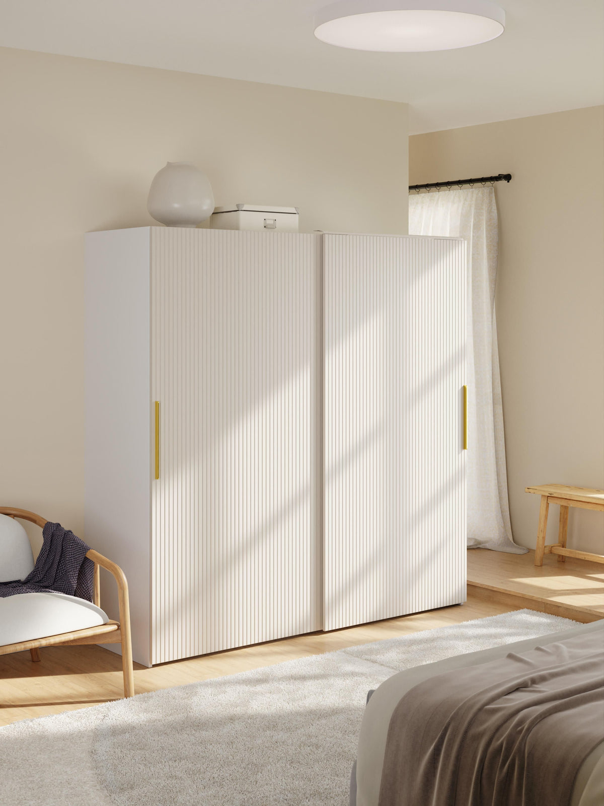 Simone Sliding-Door Modular Wardrobe in Various Sizes, 200 cm Wide