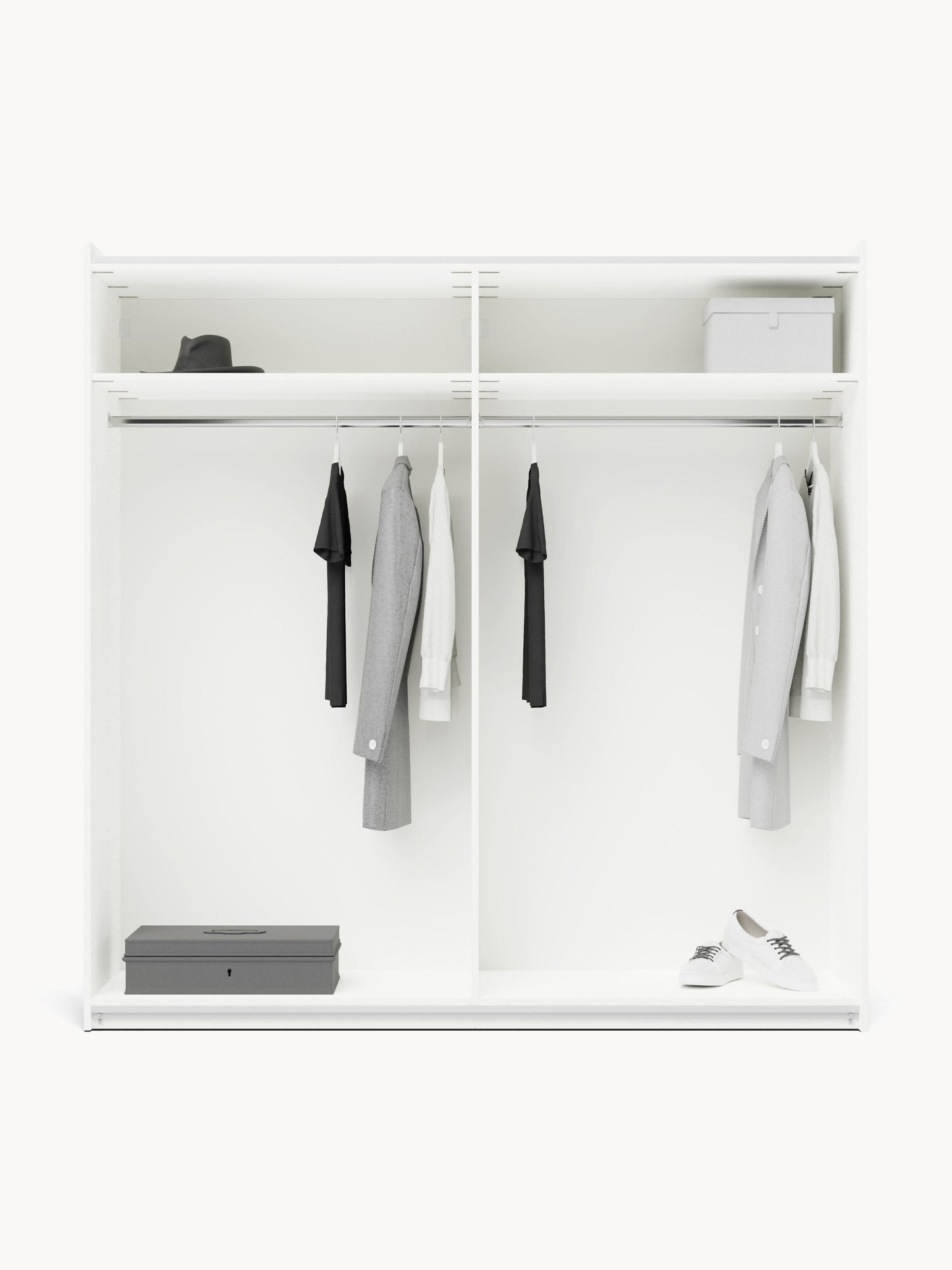 Simone Sliding-Door Modular Wardrobe in Various Sizes, 200 cm Wide