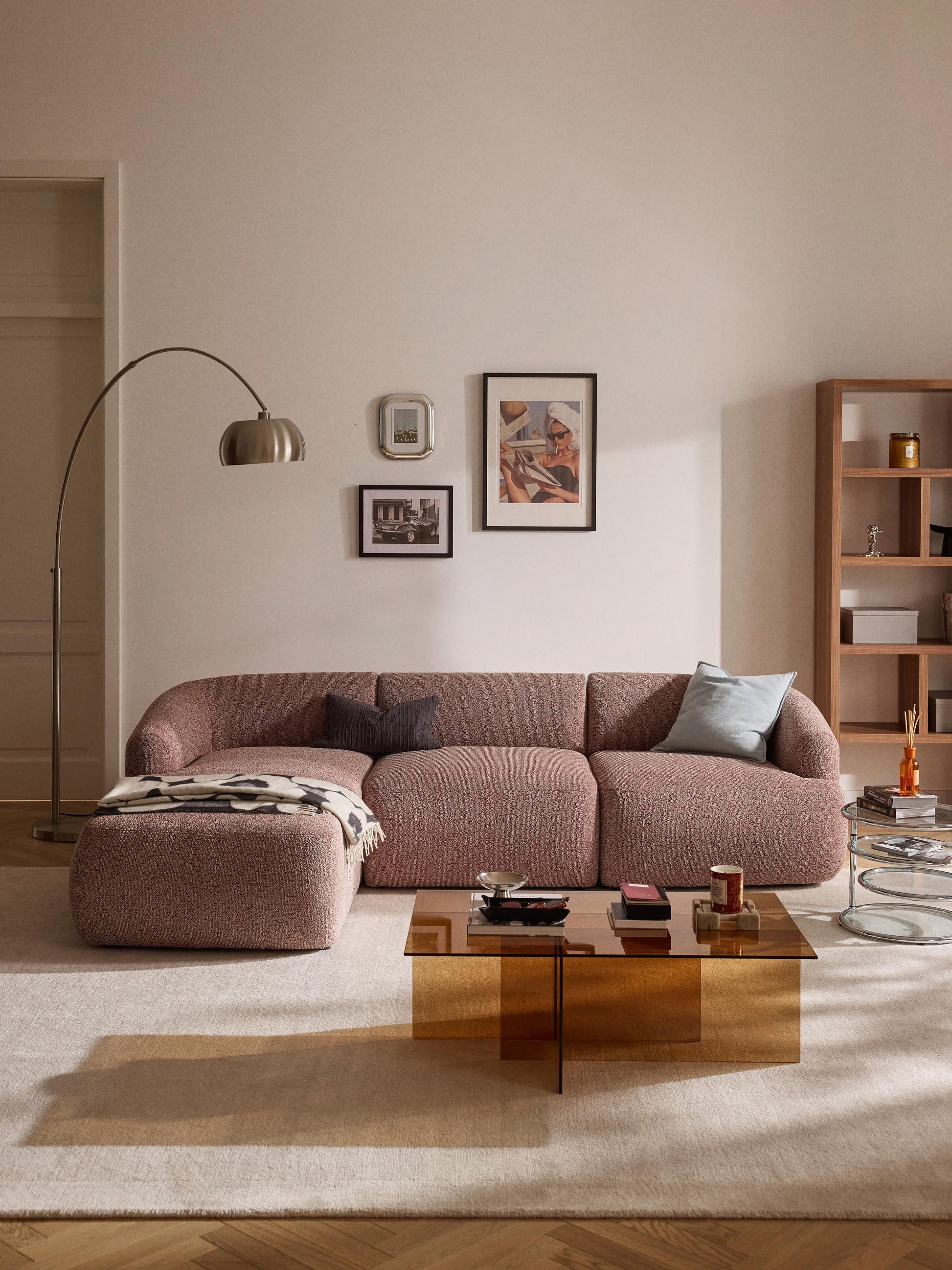 Sofia 3-Seater Modular Corner Sofa in Bouclé