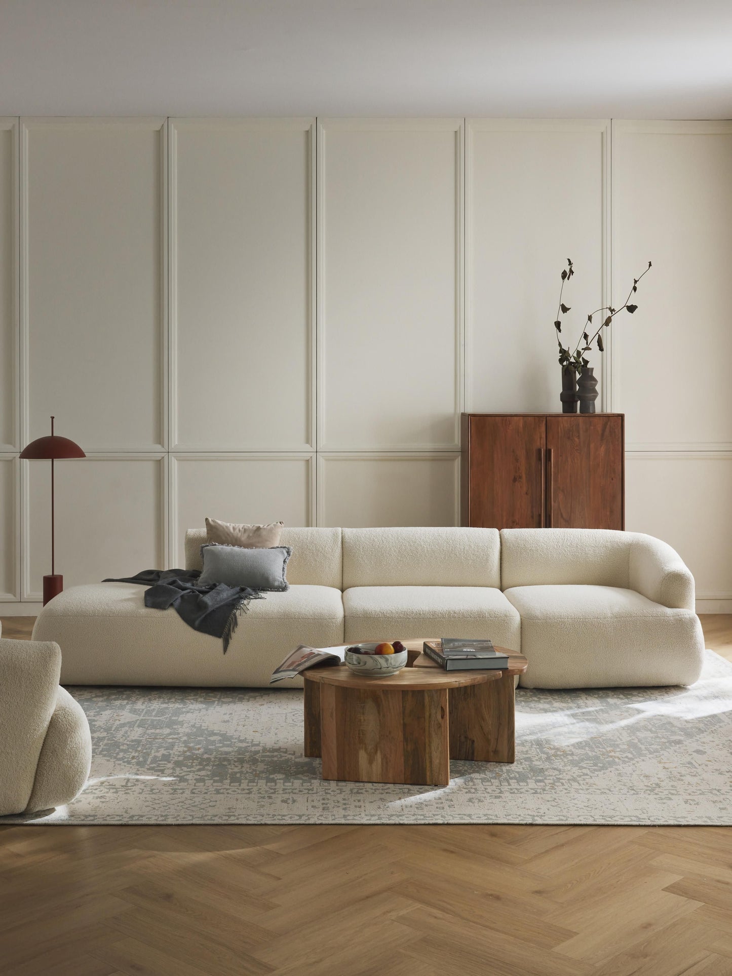 Sofia 3-Seater Modular Ottoman in Teddy