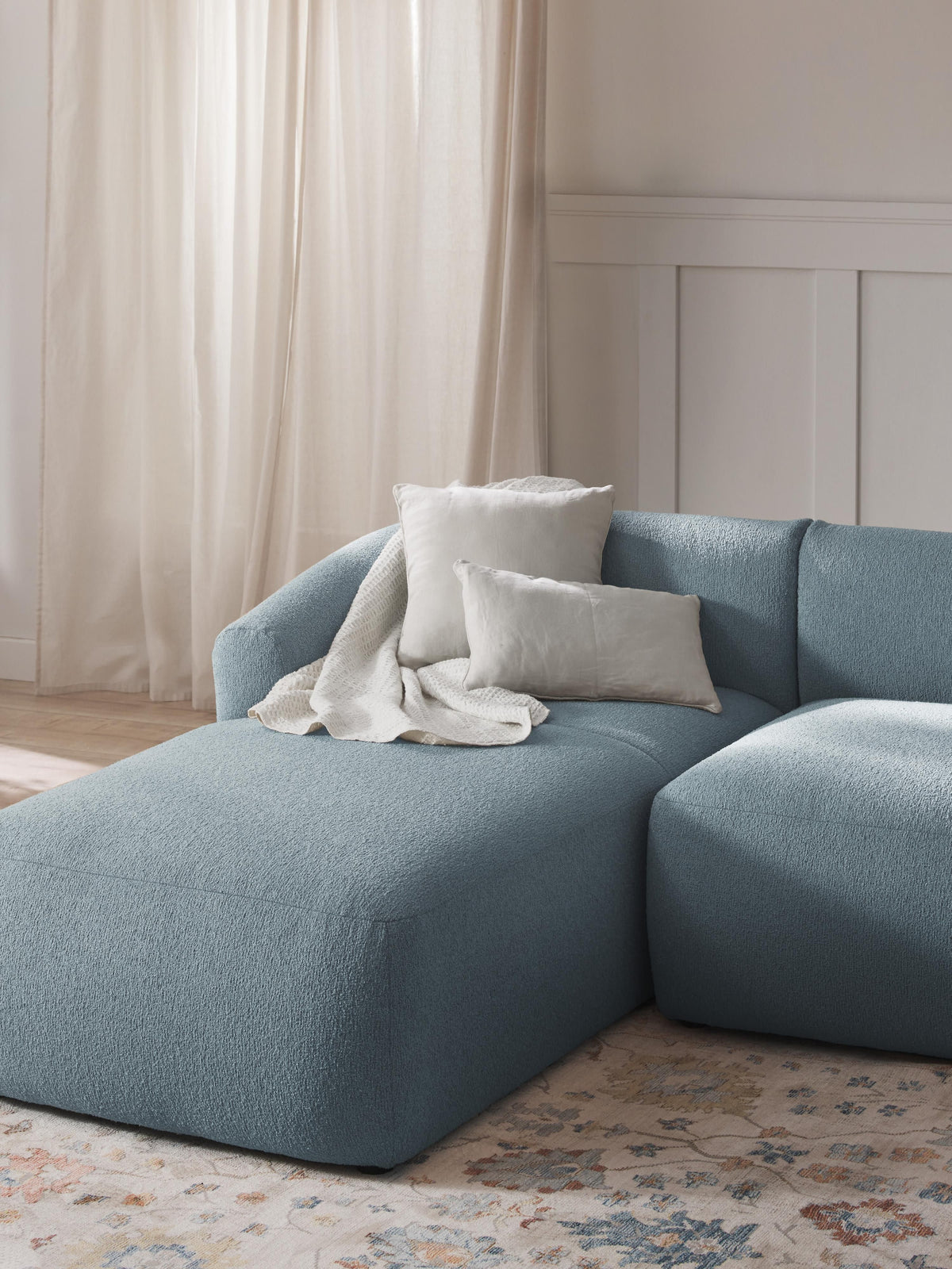 Sofia Chaise Corner Module in Bouclé