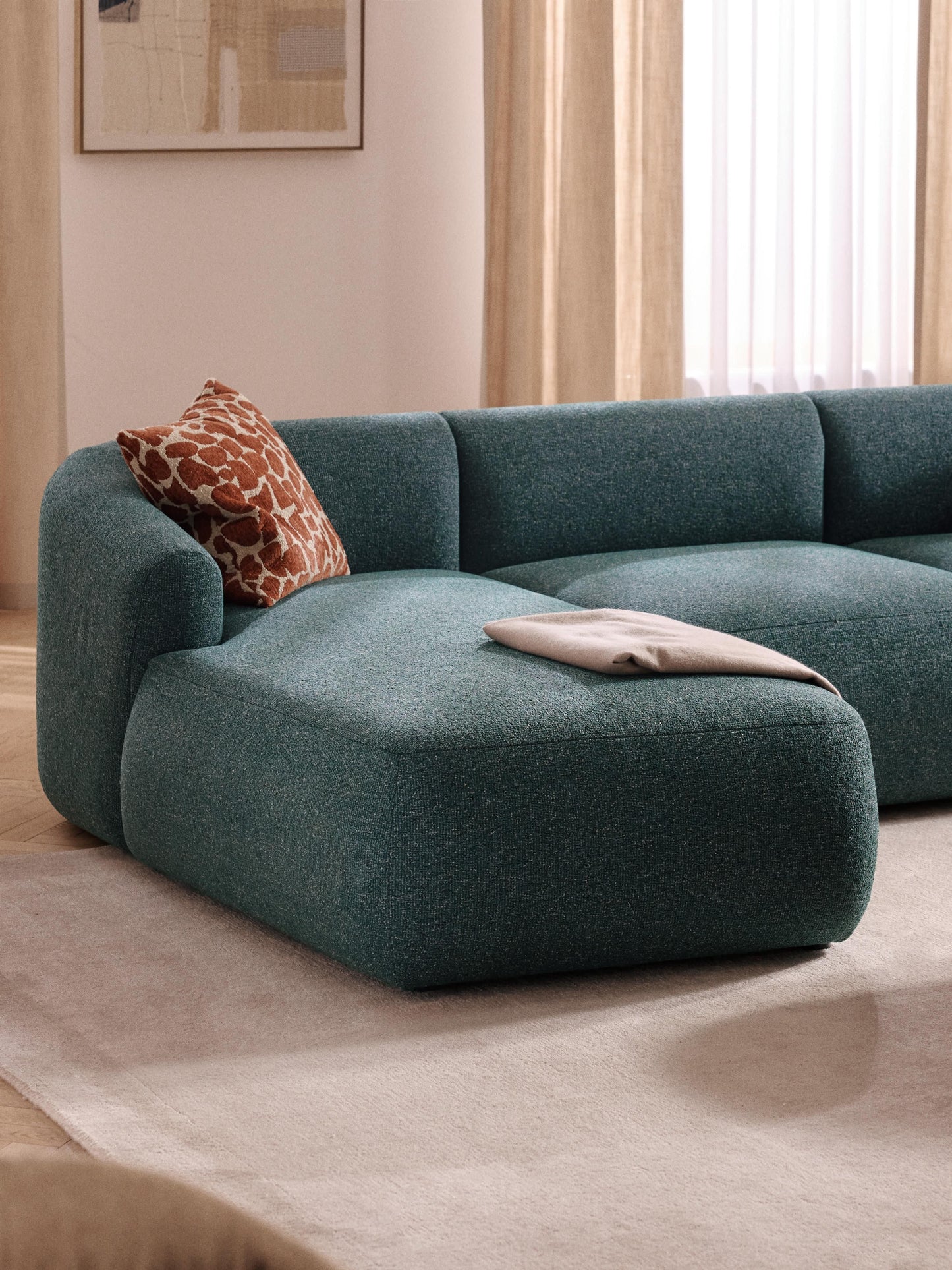 Sofia Chaise Corner Module in Bouclé
