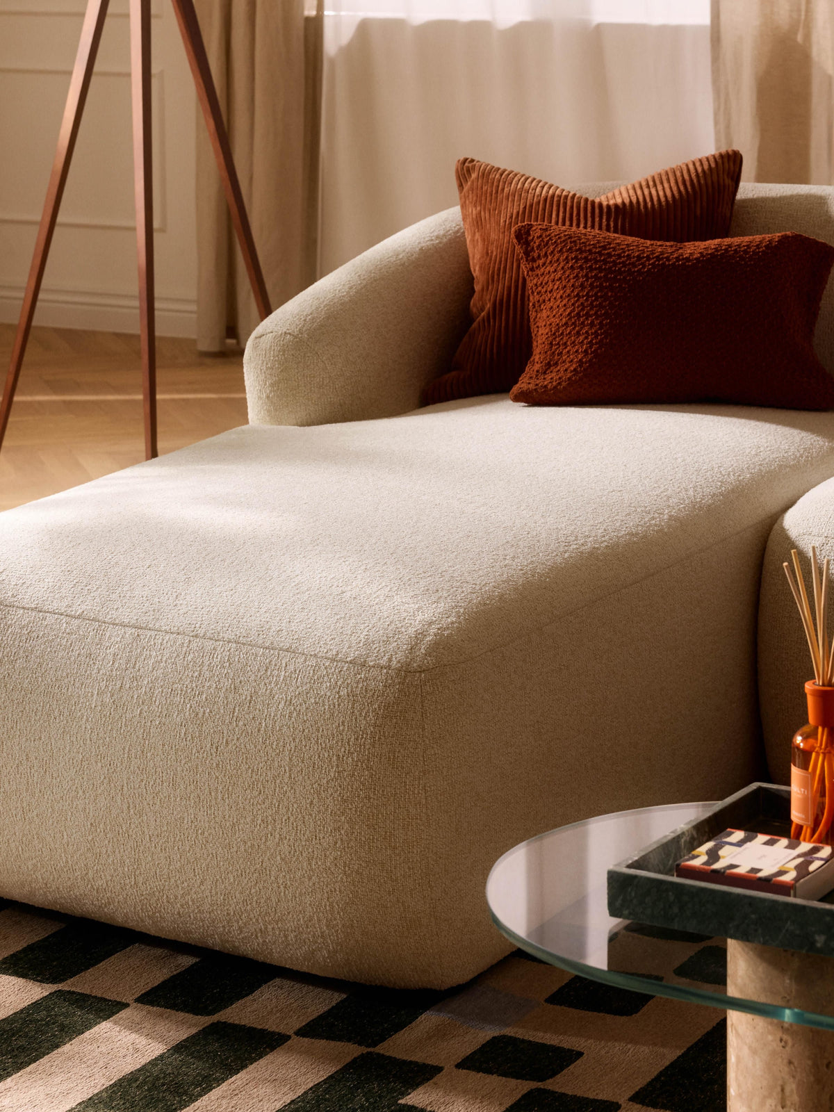 Sofia Chaise Corner Module in Bouclé