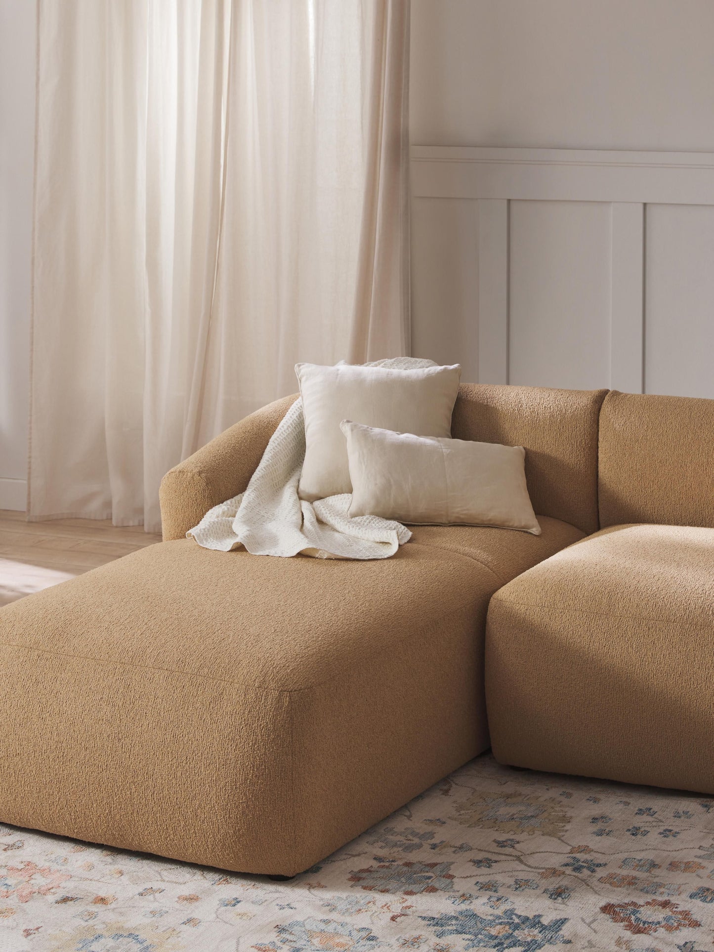 Sofia Chaise Corner Module in Bouclé