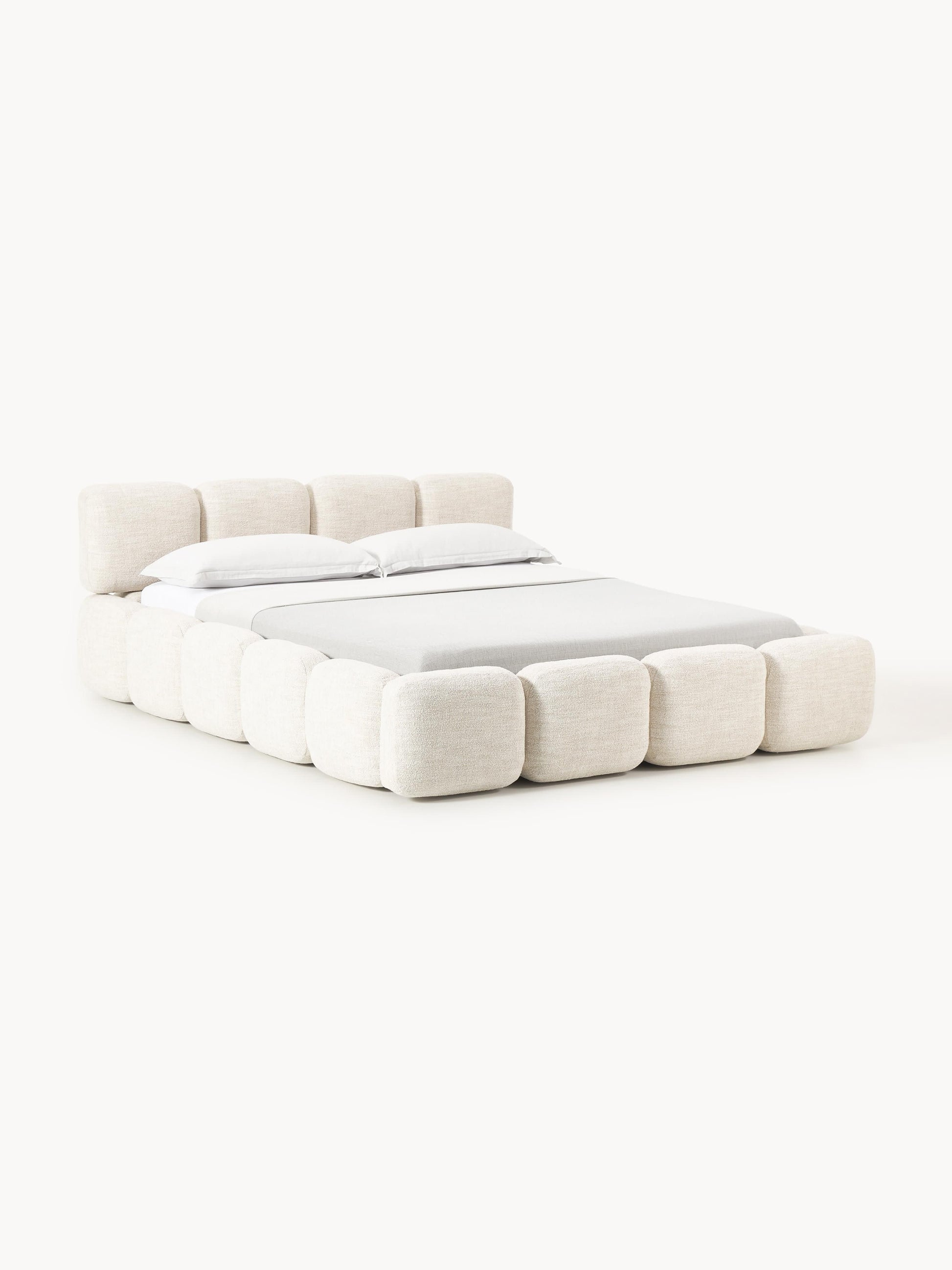 Tayla Bed, Upholstered in Bouclé