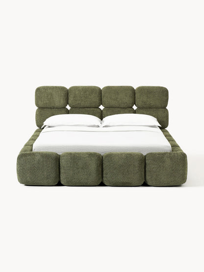 Tayla Bed, Upholstered in Teddy Bouclé