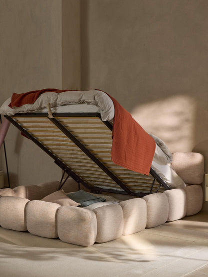 Tayla Upholstered Storage Bed in Bouclé