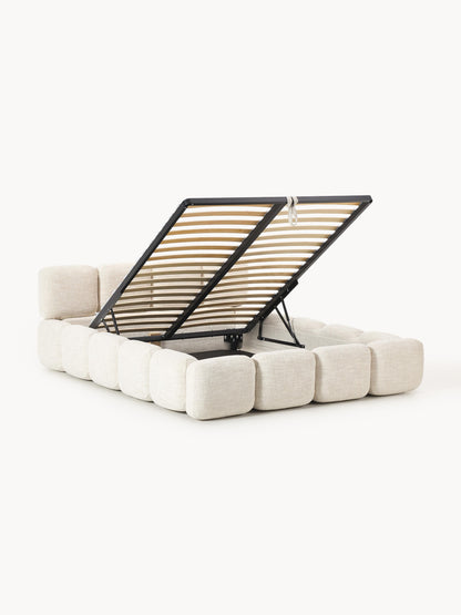 Tayla Upholstered Storage Bed in Bouclé