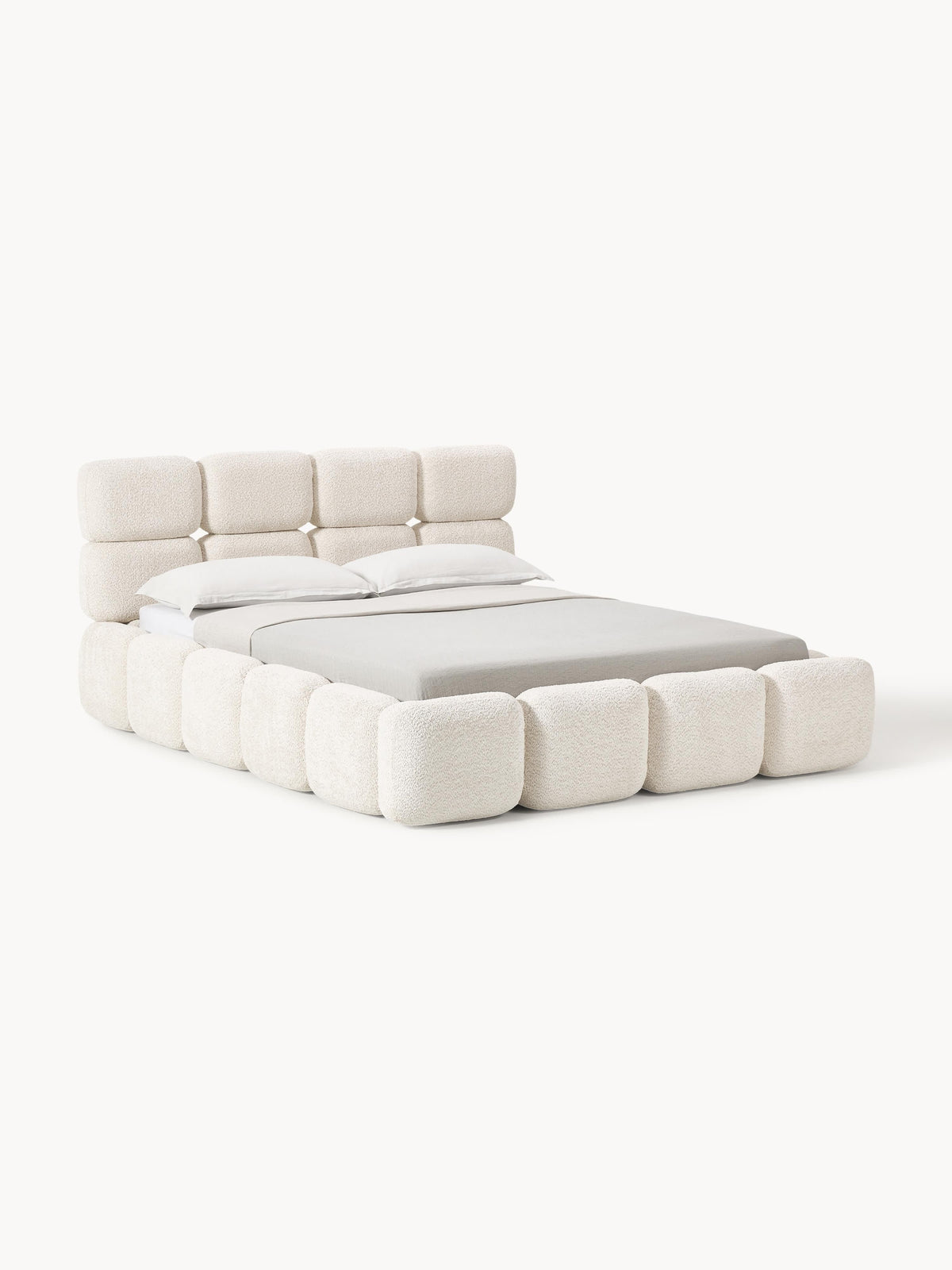 Tayla Upholstered Storage Bed in Teddy Bouclé