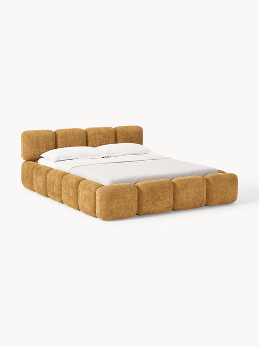 Tayla Upholstered Storage Bed in Teddy Bouclé