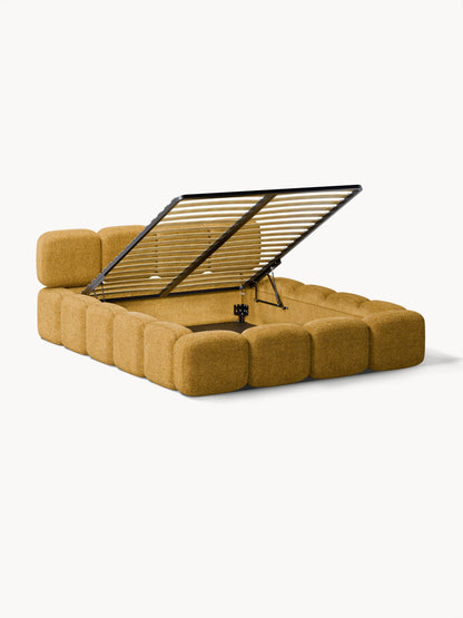 Tayla Upholstered Storage Bed in Teddy Bouclé