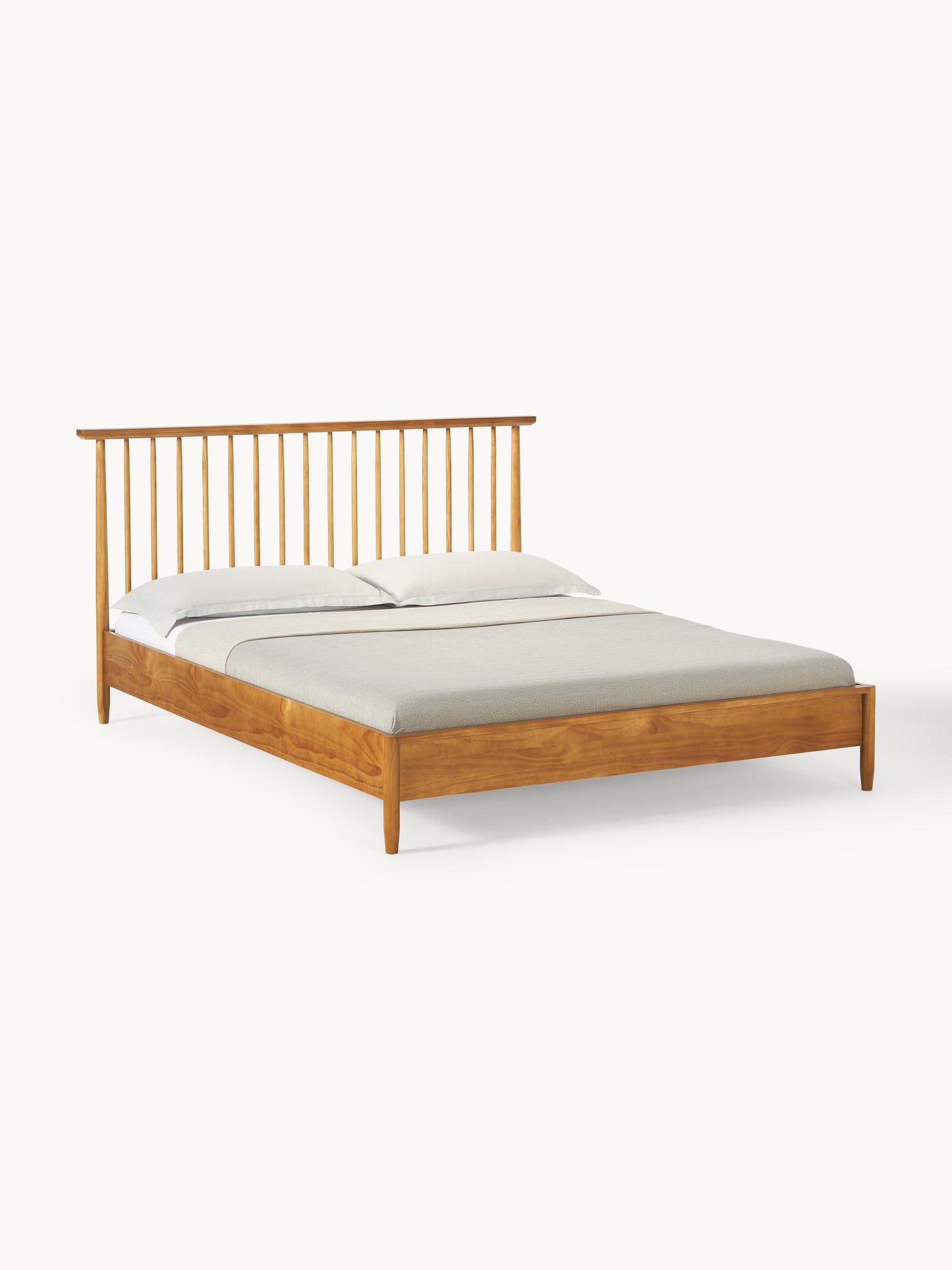 Windsor Bed in Wood with Pine Headboard