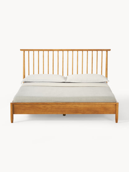 Windsor Bed in Wood with Pine Headboard