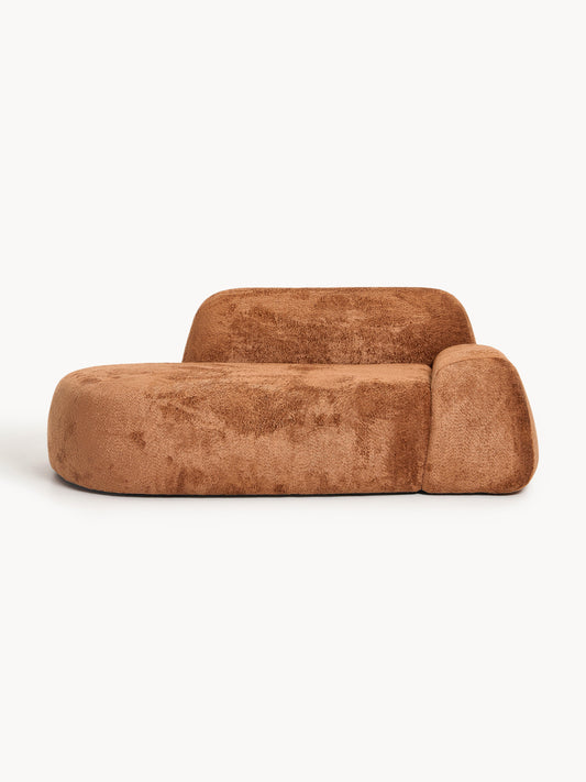 Wolke 2-Seater Sofa in Teddy Bouclé with Chaise Longue