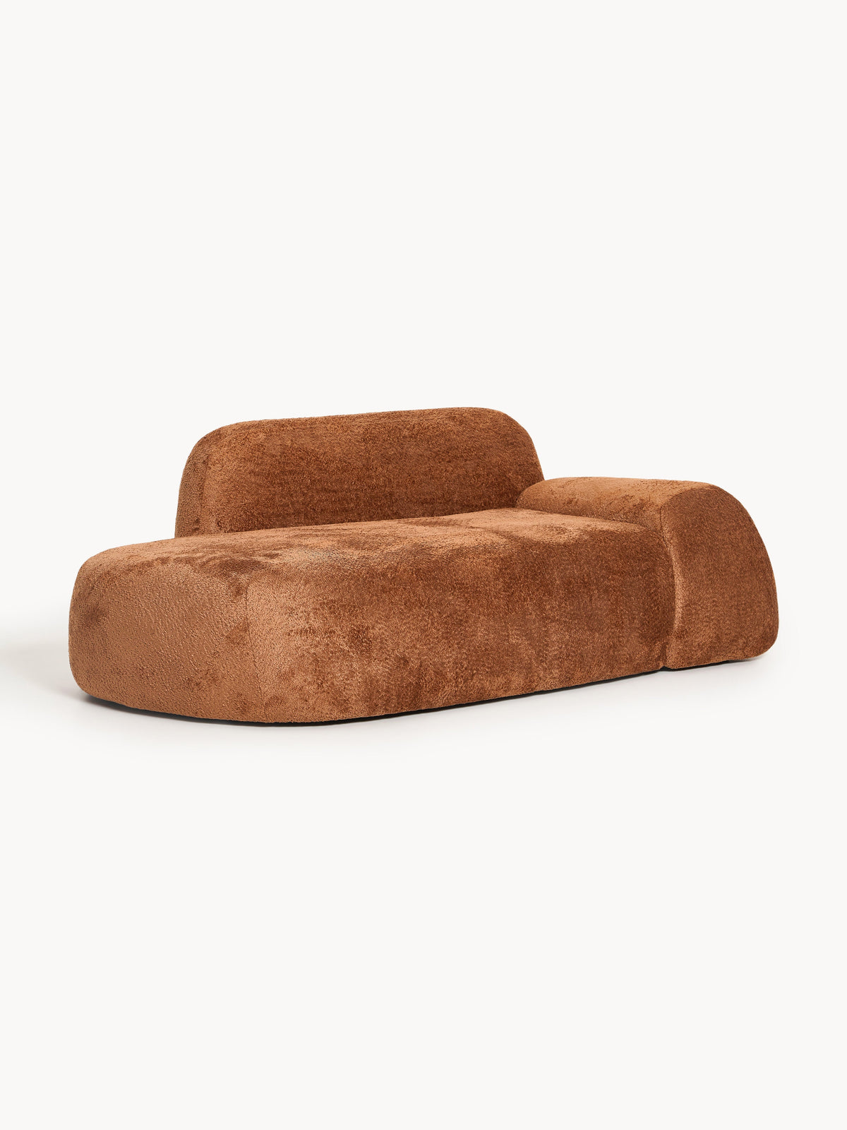 Wolke 2-Seater Sofa in Teddy Bouclé with Chaise Longue
