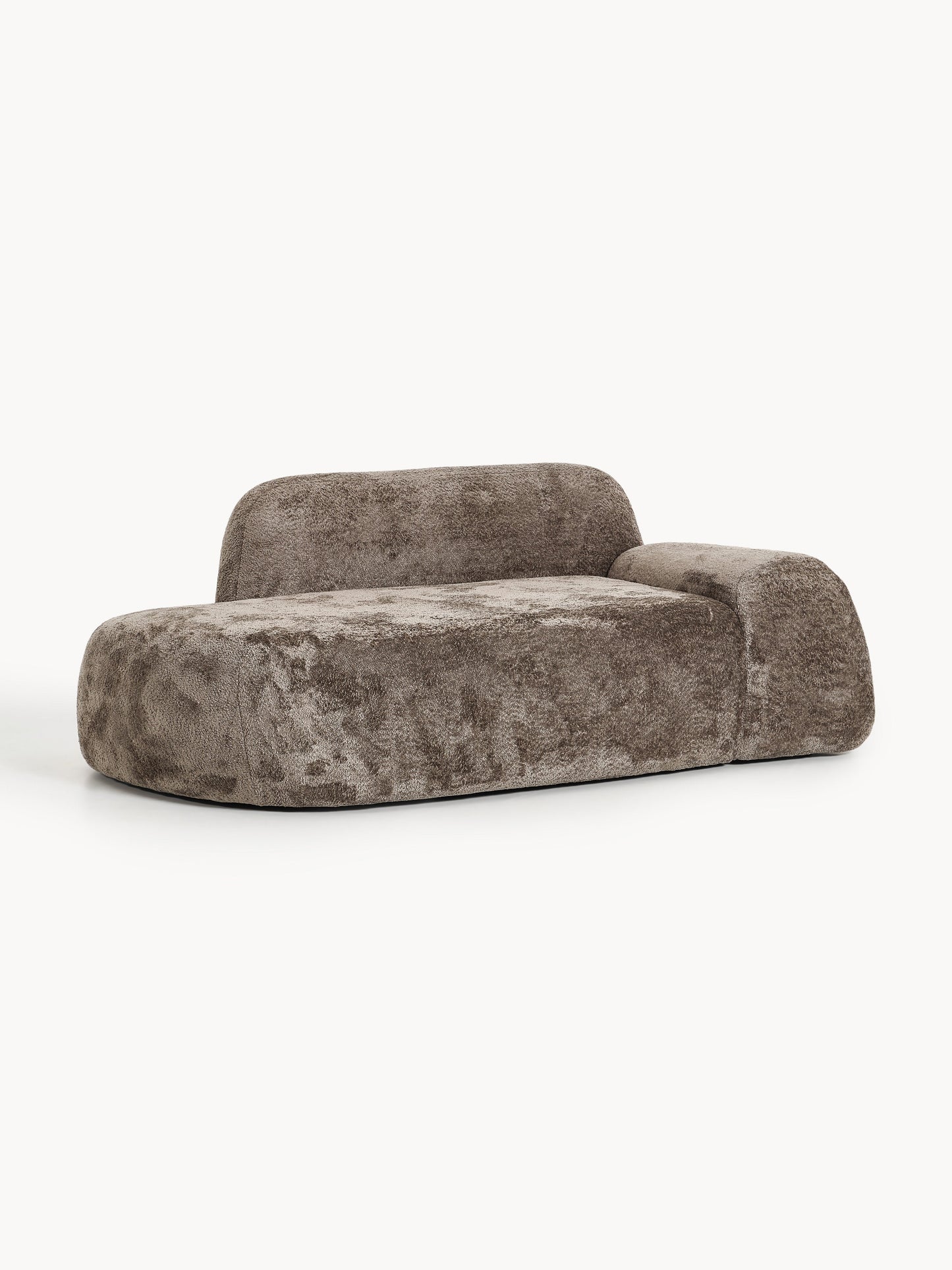 Wolke 2-Seater Sofa in Teddy Bouclé with Chaise Longue