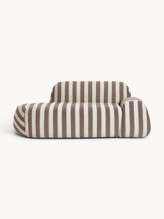 Wolke 2-Seater Striped Sofa with Chaise Longue