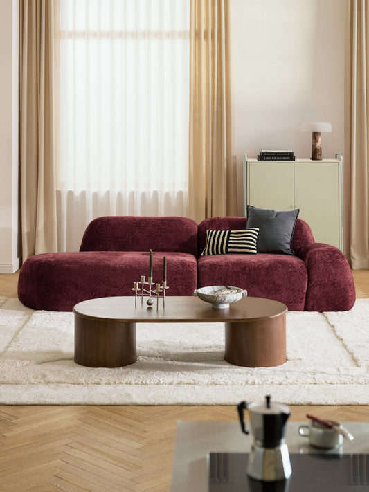 Wolke 3-Seater Modular Chaise in Teddy Bouclé
