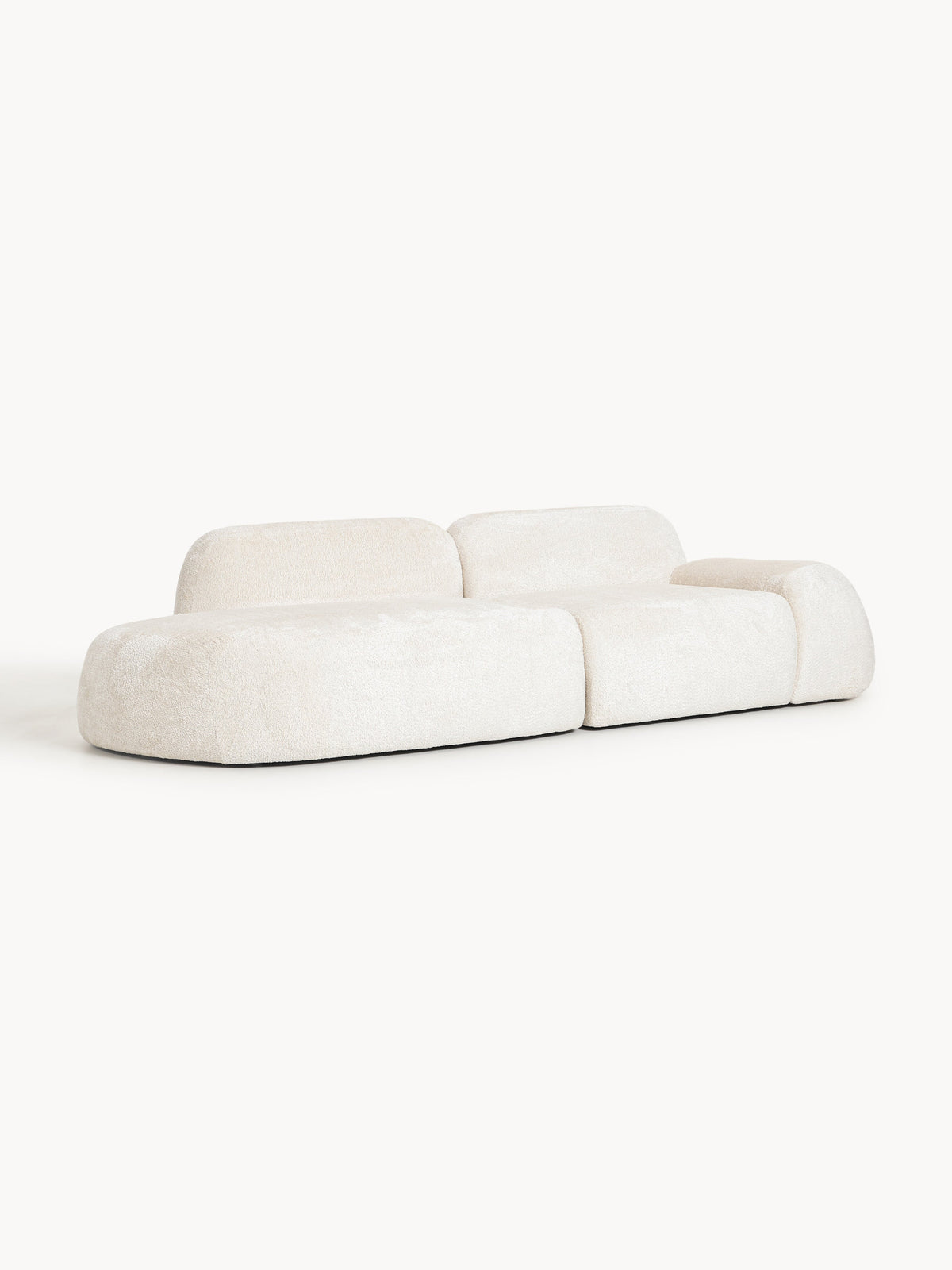 Wolke 3-Seater Modular Chaise in Teddy Bouclé