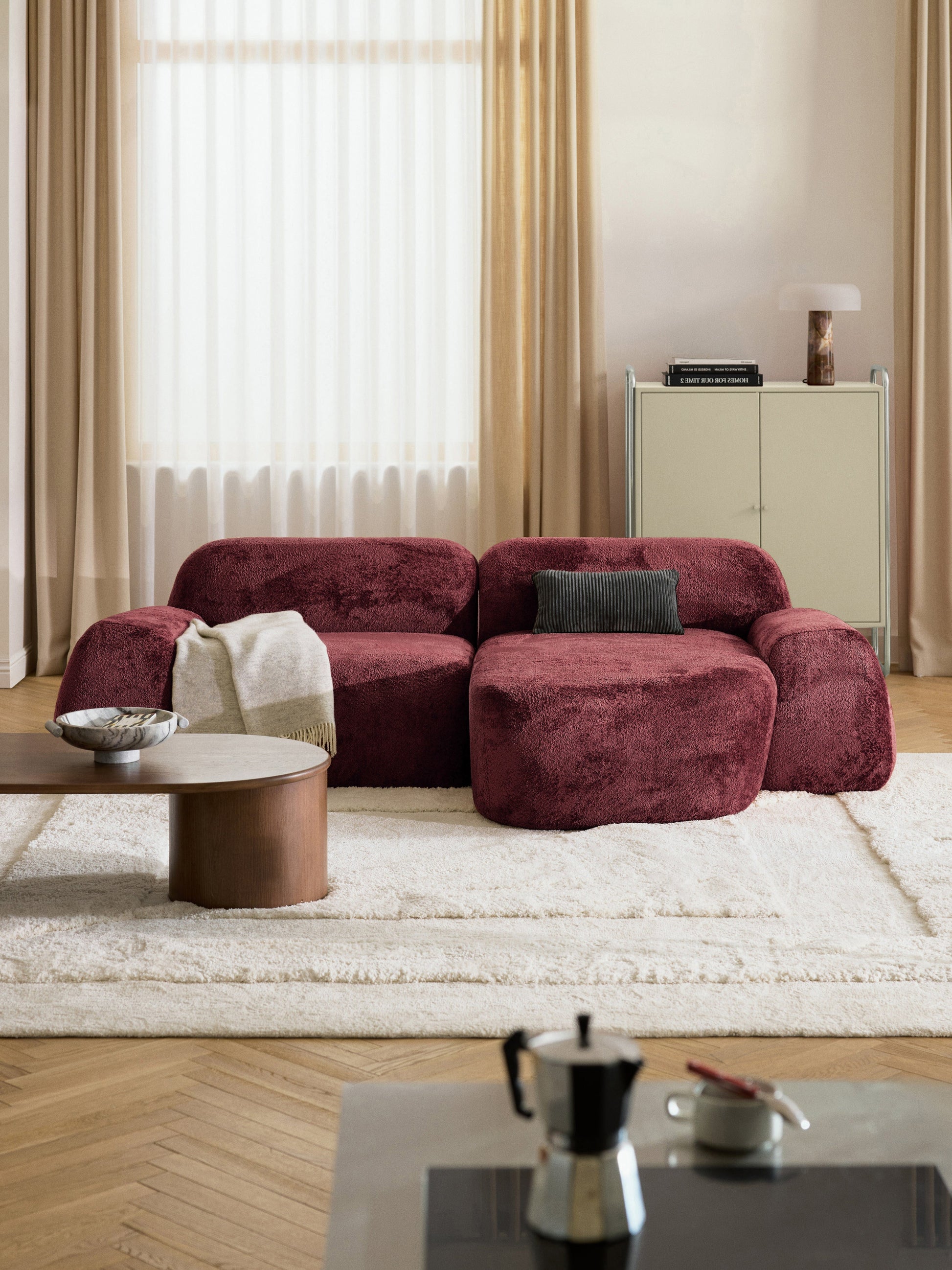 Wolke 3-Seater Modular Corner Sofa in Teddy Bouclé