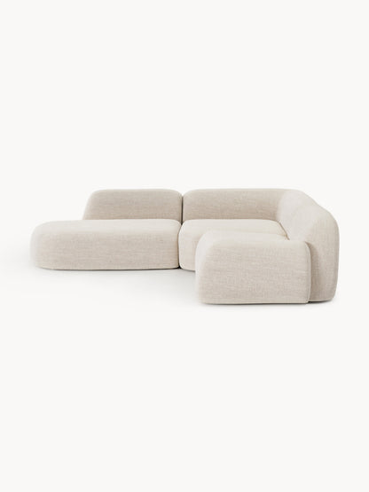 Wolke 4-Seater Modular Corner Sofa in Bouclé with Chaise Longue