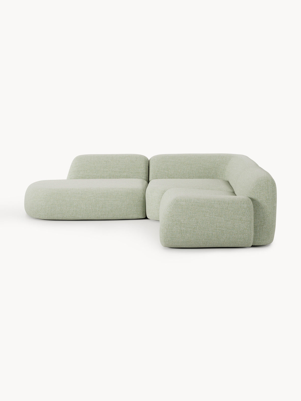 Wolke 4-Seater Modular Corner Sofa in Bouclé with Chaise Longue