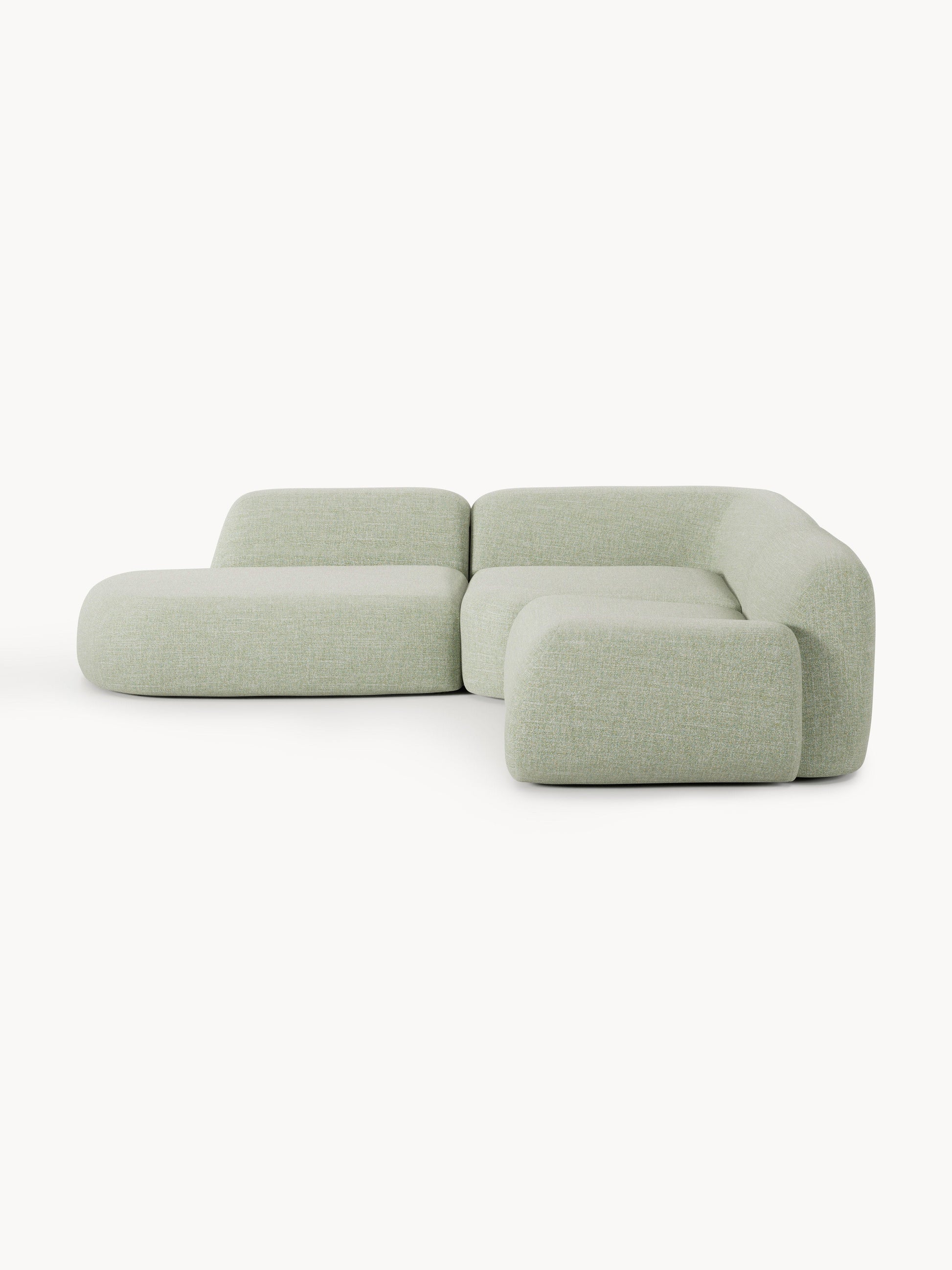 Wolke 4-Seater Modular Corner Sofa in Bouclé with Chaise Longue
