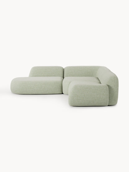 Wolke 4-Seater Modular Corner Sofa in Bouclé with Chaise Longue