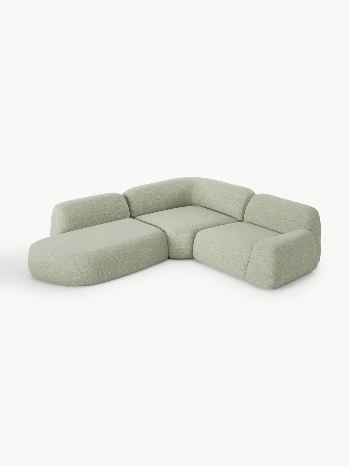 Wolke 4-Seater Modular Corner Sofa in Bouclé with Chaise Longue