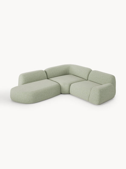 Wolke 4-Seater Modular Corner Sofa in Bouclé with Chaise Longue