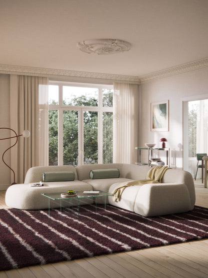 Wolke 4-Seater Modular Corner Sofa in Bouclé with Chaise Longue