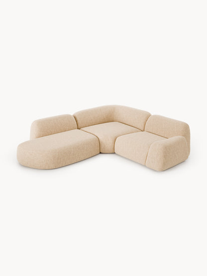 Wolke 4-Seater Modular Corner Sofa in Bouclé with Chaise Longue