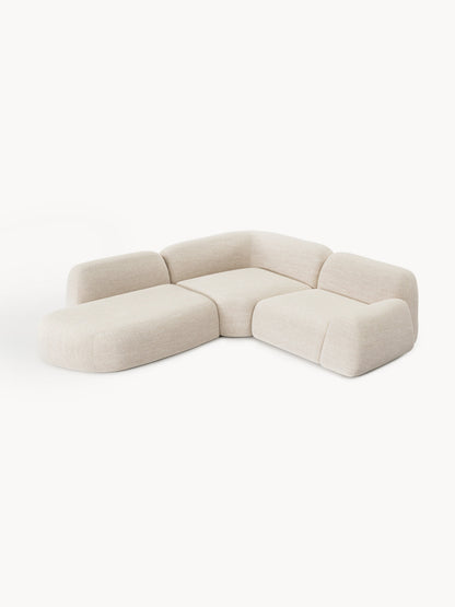 Wolke 4-Seater Modular Corner Sofa in Bouclé with Chaise Longue
