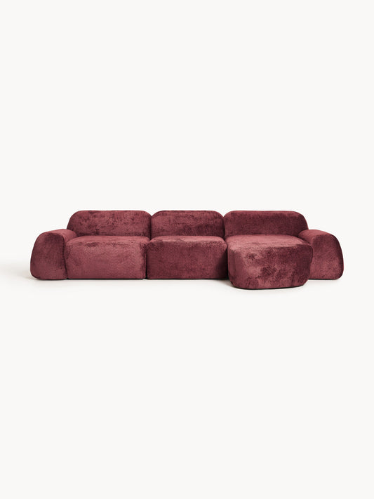 Wolke 4-Seater Modular Corner Sofa in Teddy Bouclé