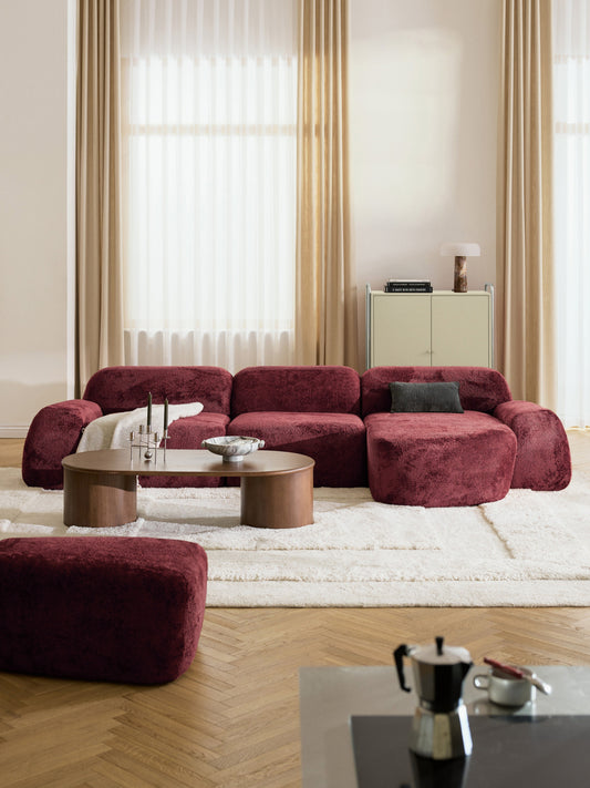 Wolke 4-Seater Modular Corner Sofa in Teddy Bouclé